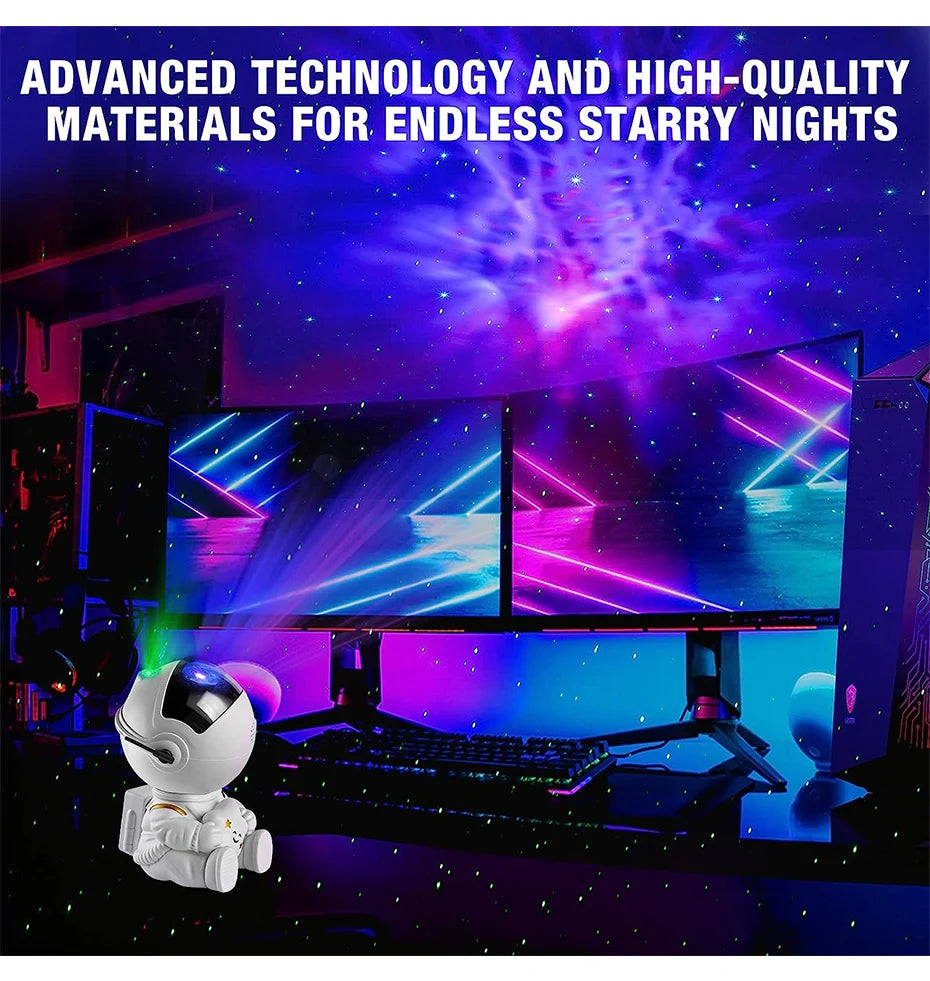 Galaxy Star Astronaut Projector – LED Starry Sky Night Lamp