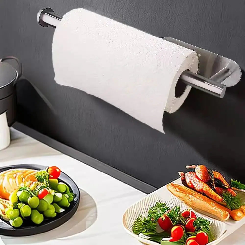 Adhesive Paper Towel Holder – Kitchen & Bathroom Tissue Dispenser