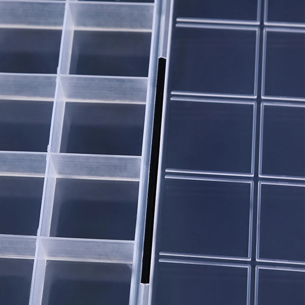 Clear Plastic Organizer Box – 24/28 Grid Jewelry & Craft Storage