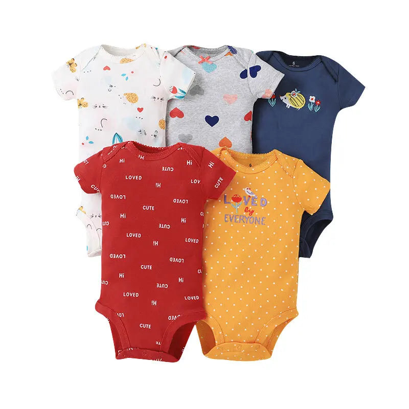 5PCS Baby Cotton Bodysuits