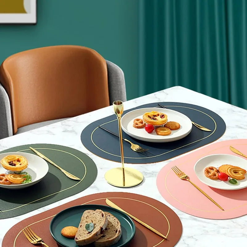 Washable Leather Placemats – Heat-Resistant, Waterproof, Non-Slip