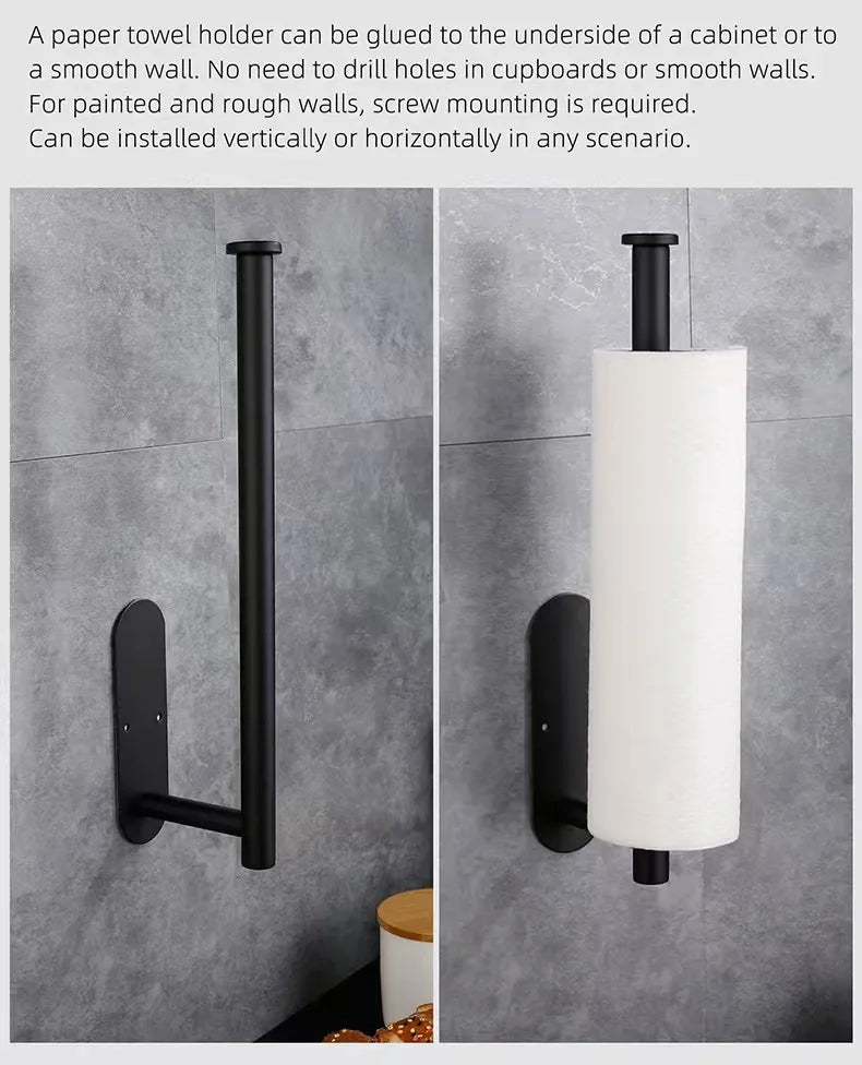 Adhesive Paper Towel Holder – Kitchen & Bathroom Tissue Dispenser