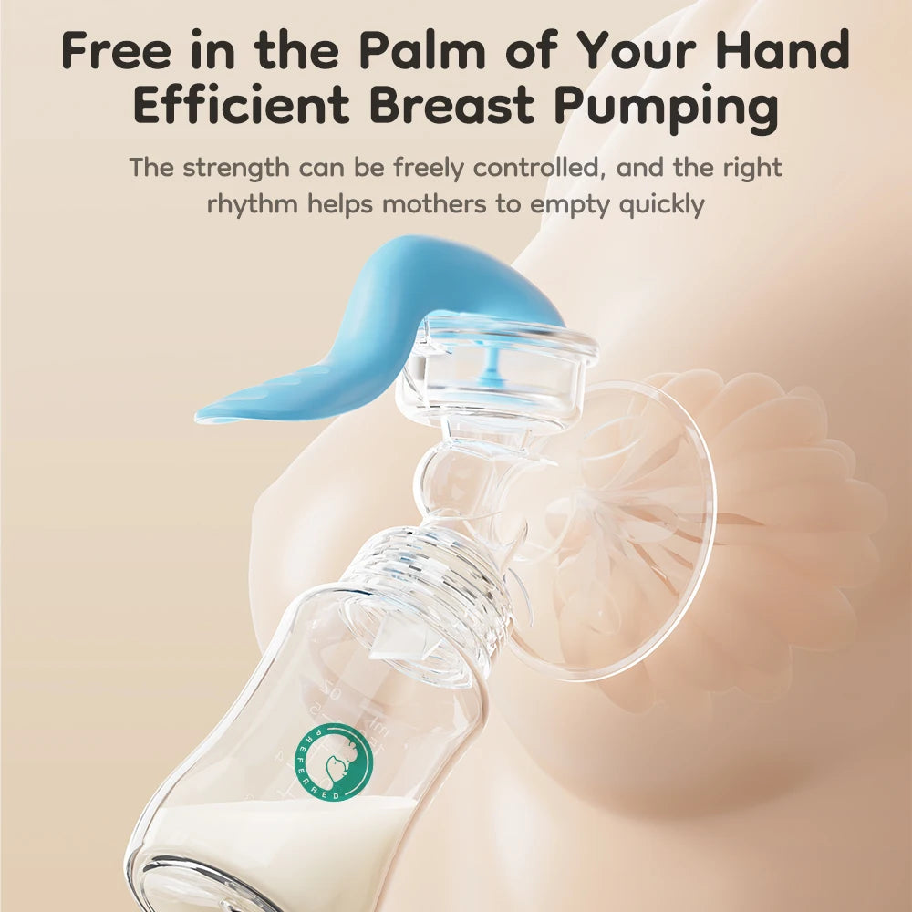 Manual Breast Pump with Baby Nipple & Milk Bottle – BPA Free