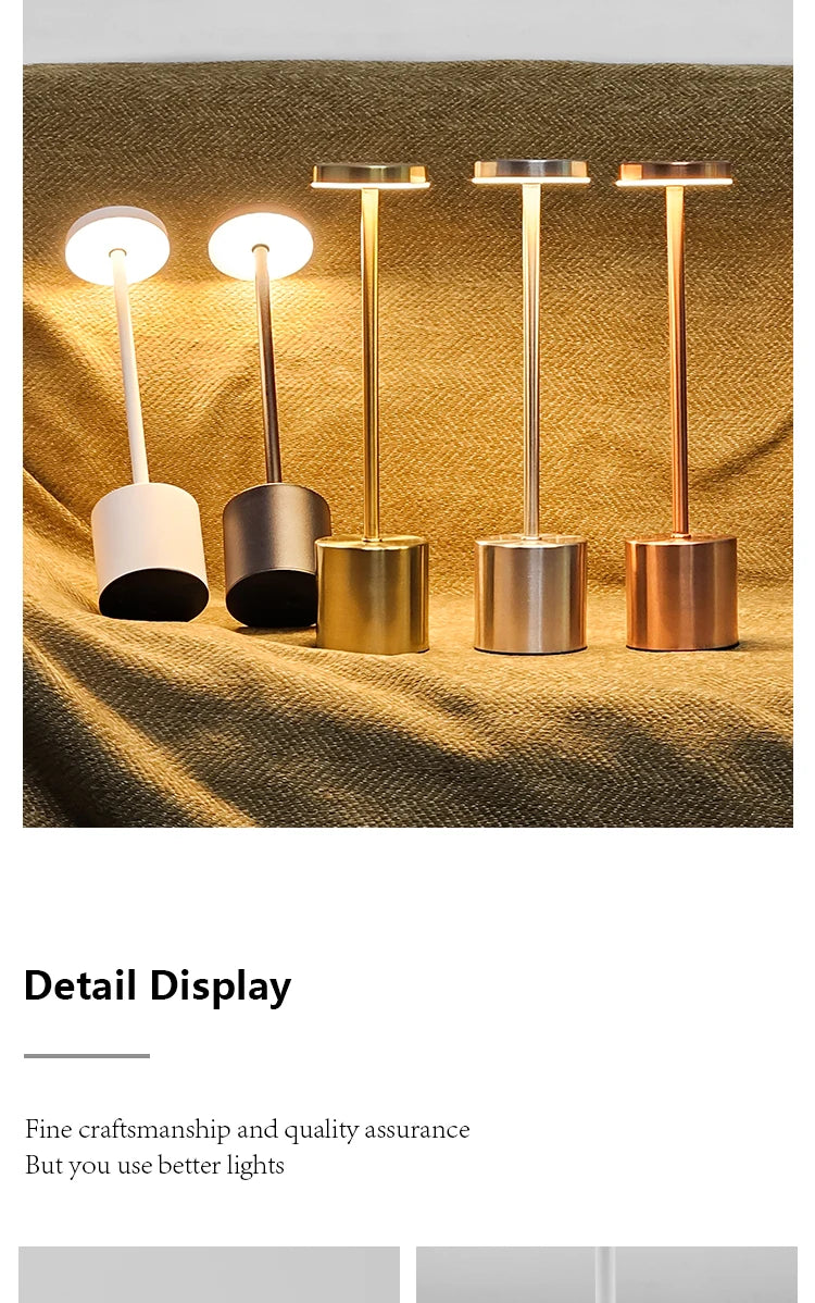 USB Rechargeable LED Table Lamp – 3-Color Touch Control