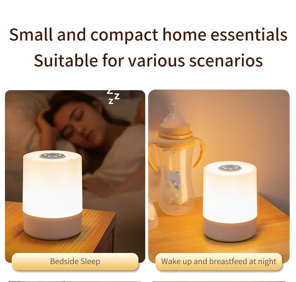 Dimmable LED Bedside Night Light – Touch Control Rechargeable Lamp