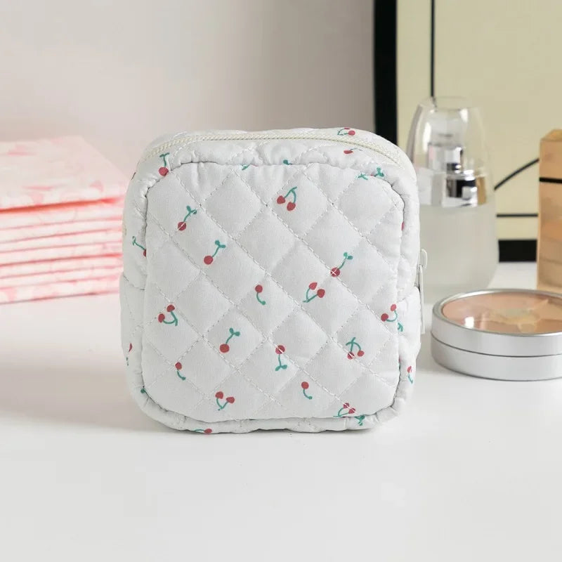 Heart Print Sanitary Napkin Pouch