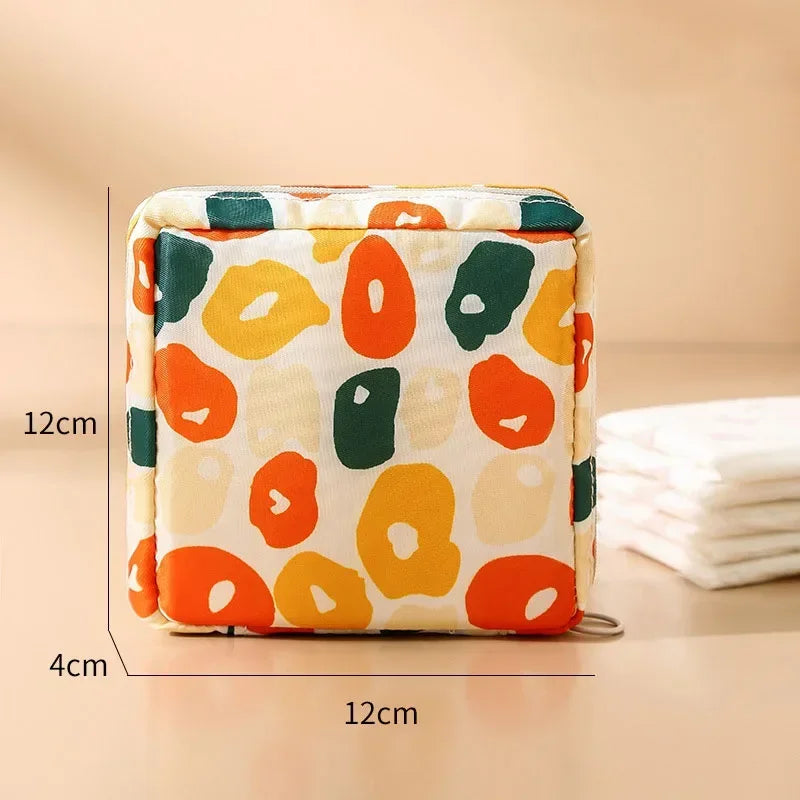 Heart Print Sanitary Napkin Pouch