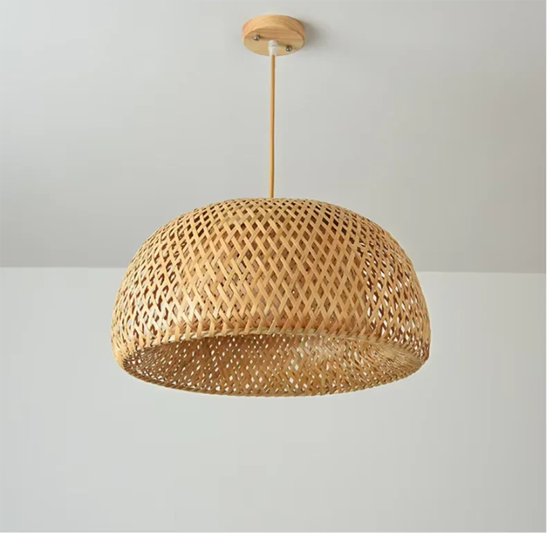 Hand-Knitted Bamboo Pendant Lamp