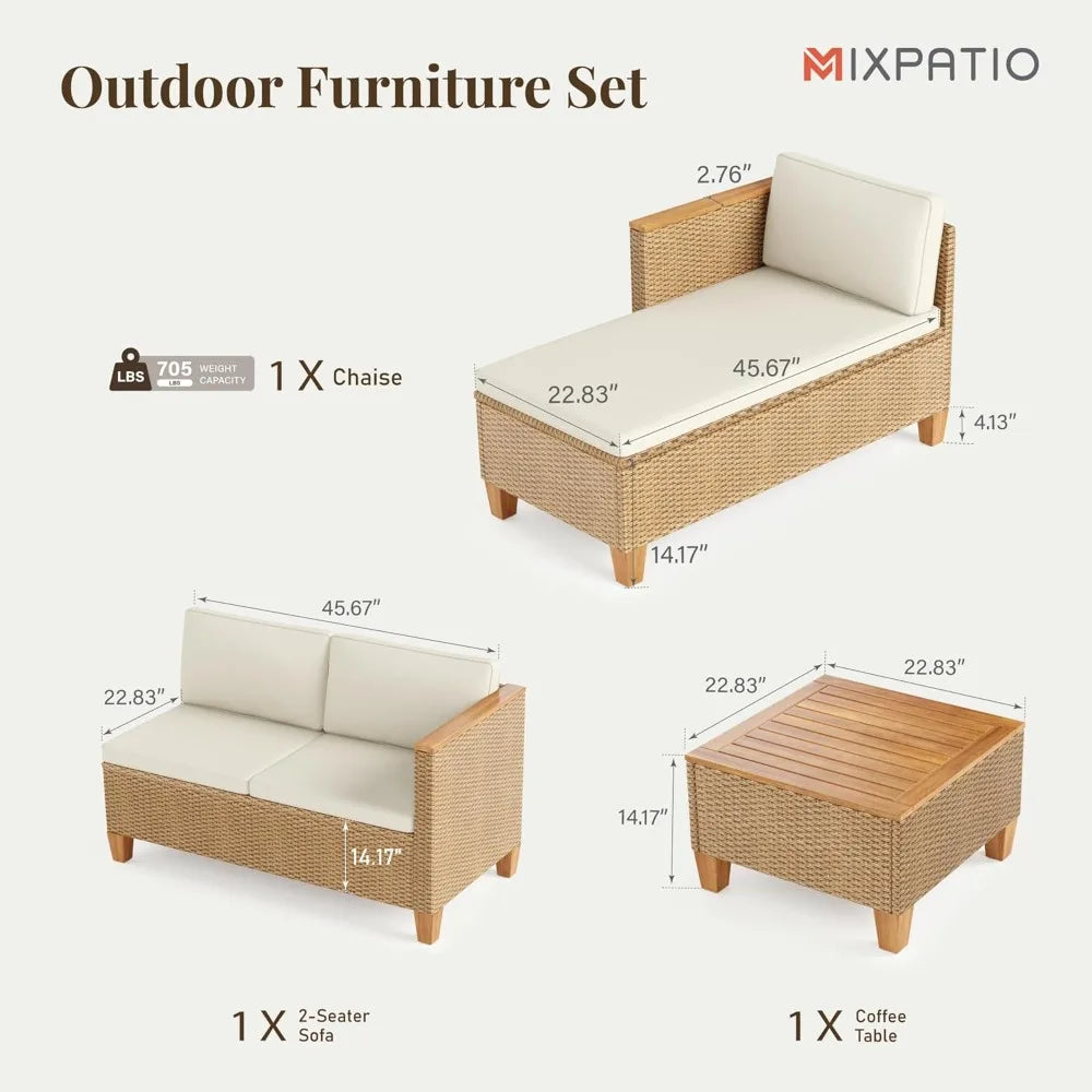 3-Piece Outdoor Patio Furniture Set