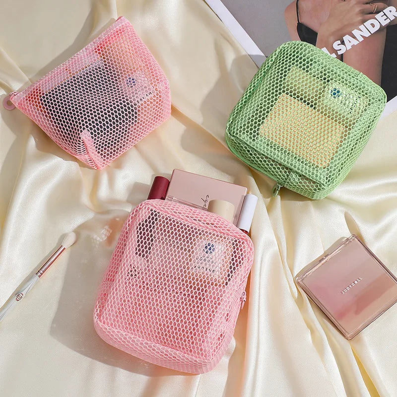 Square Mesh Cosmetic Bag