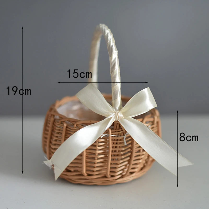 Handmade Woven Rattan Flower Basket