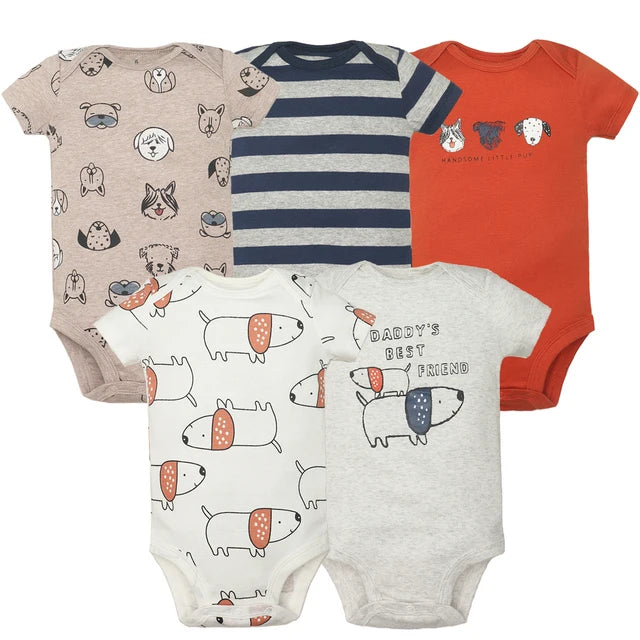 5PCS Baby Cotton Bodysuits