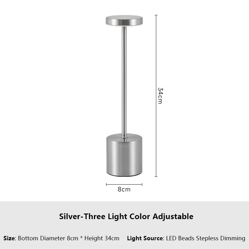 USB Rechargeable LED Table Lamp – 3-Color Touch Control