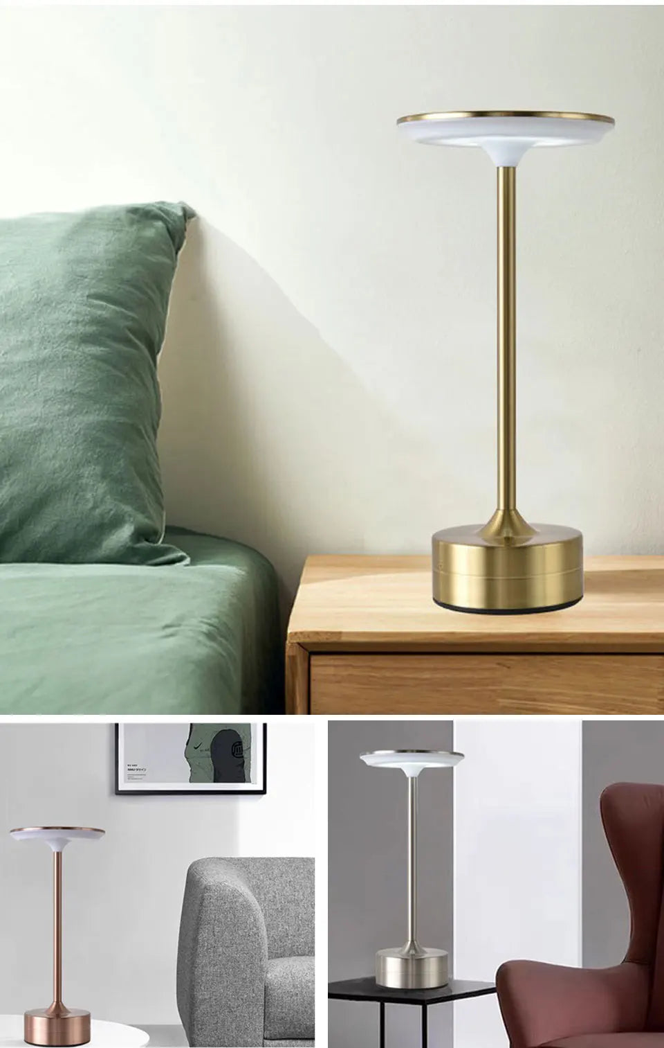 LED Touch Sensor Table Lamp – USB Rechargeable Night Light