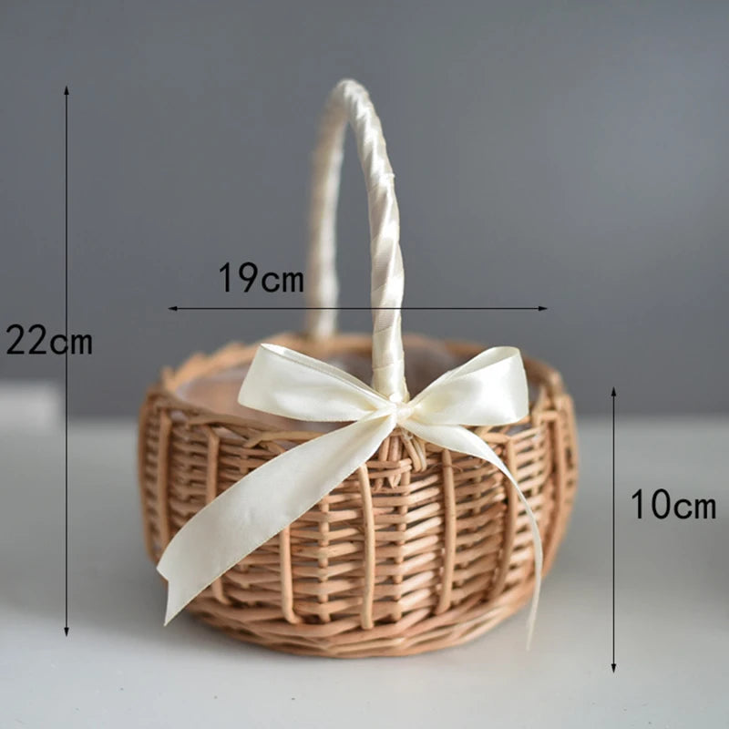 Handmade Woven Rattan Flower Basket