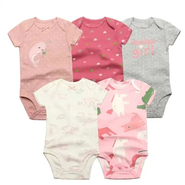 5PCS Baby Cotton Bodysuits