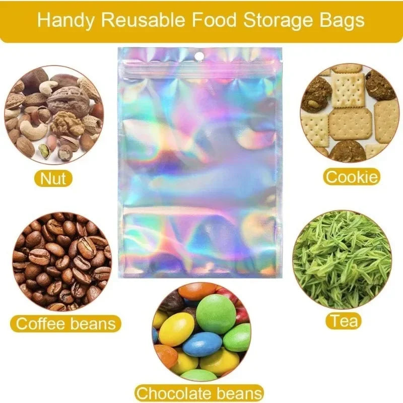 Holographic Resealable Plastic Packaging Bags