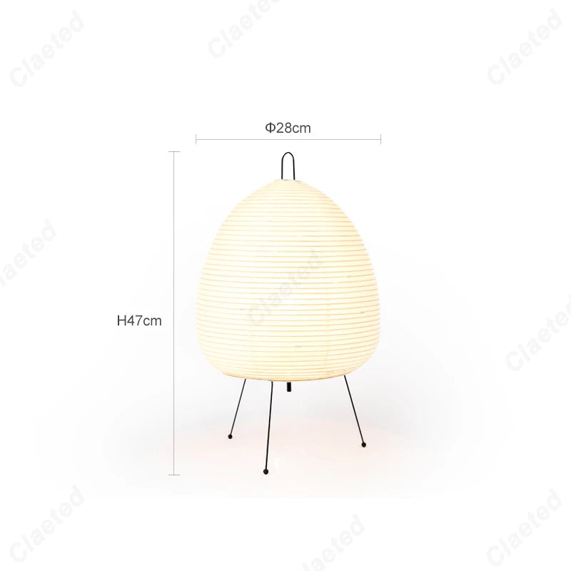 Japanese-Style Tripod Paper Table Lamp – LED Desk Lantern