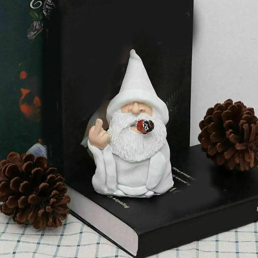 Smoking White Beard Resin Gnome
