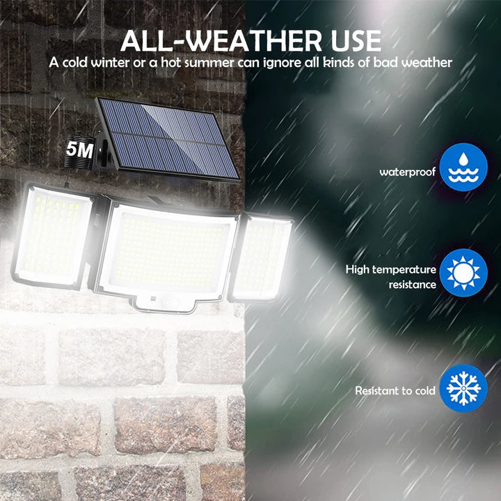 366LED Solar Security Light – Outdoor Motion Sensor, IP65 Waterproof