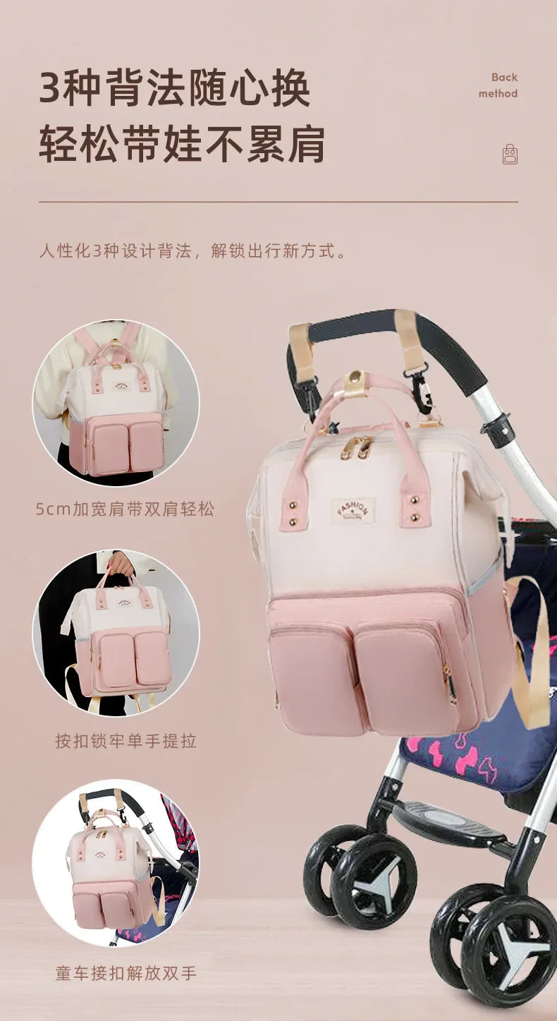 Waterproof Mommy Diaper Backpack – Large Capacity Travel Bag