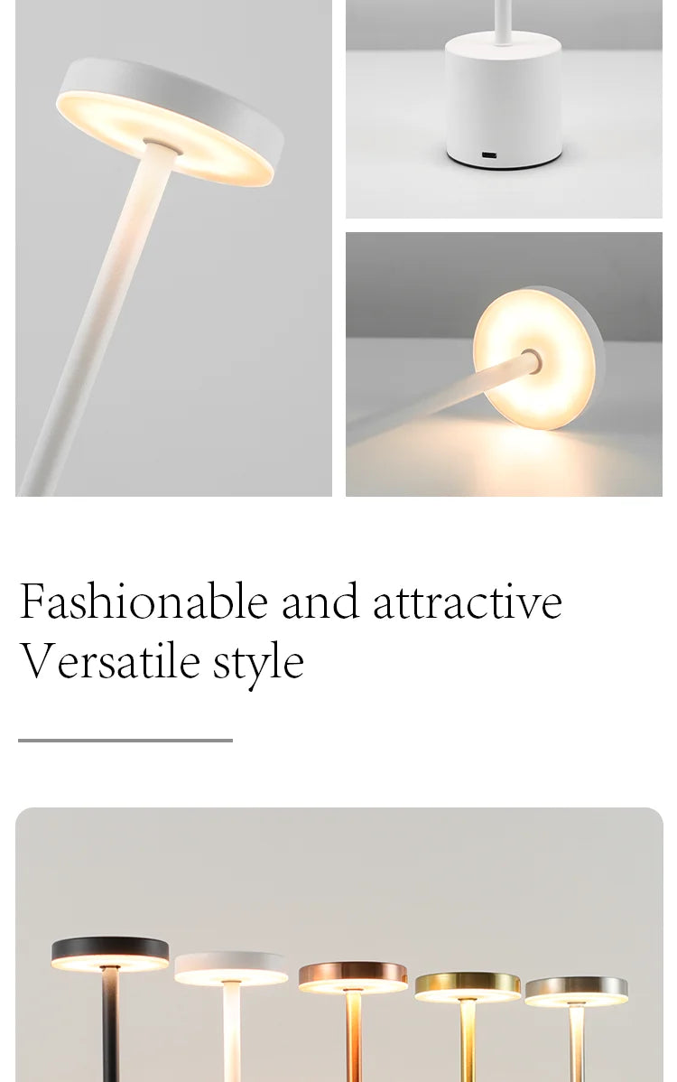 USB Rechargeable LED Table Lamp – 3-Color Touch Control