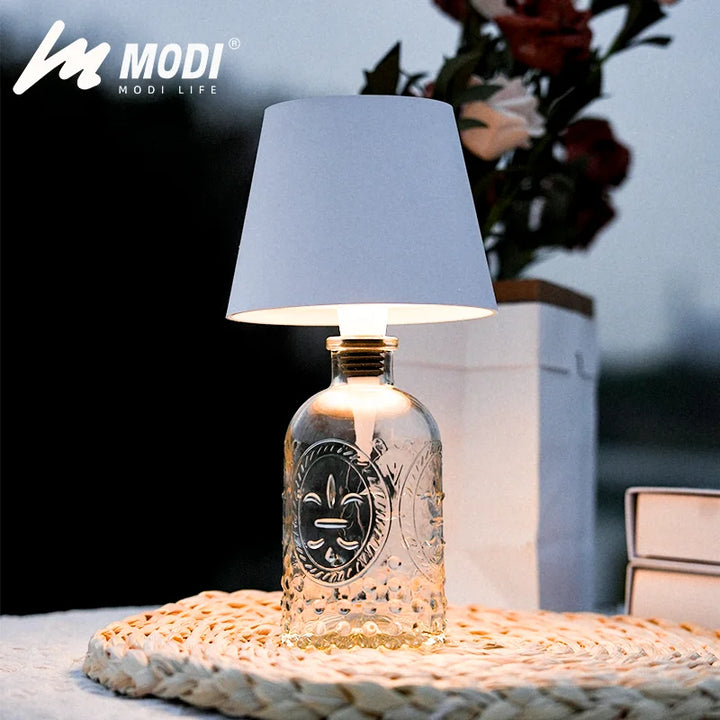 Wireless Bottle Lamp with 3-Color Touch Control & Dimming