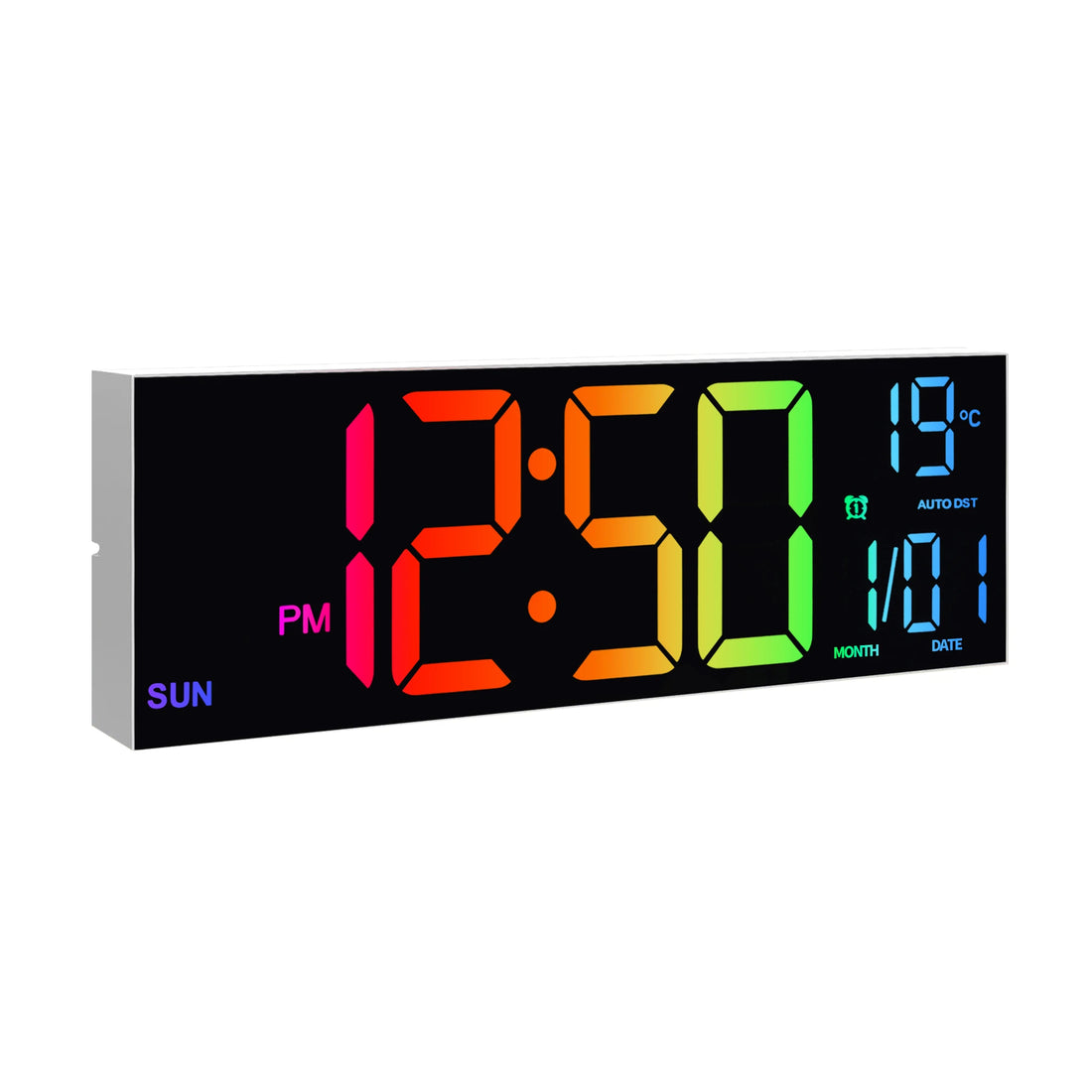 16" LED Digital Wall Clock – Large RGB Display with Remote