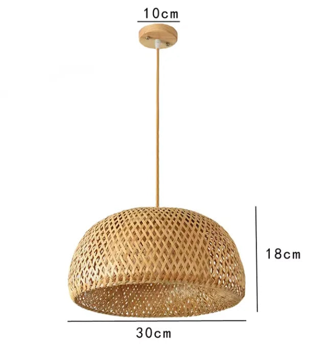 Hand-Knitted Bamboo Pendant Lamp