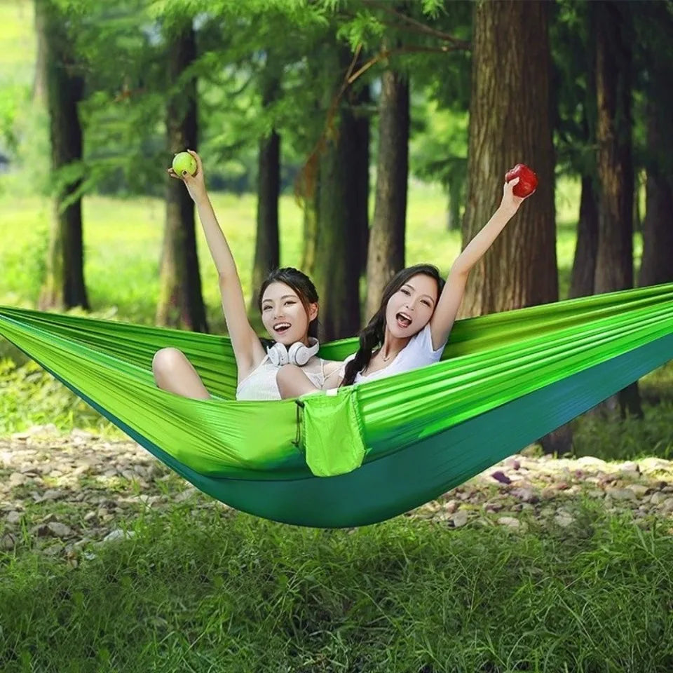 Outdoor Camping Hammock with Mosquito Net – Lightweight Parachute Fabric