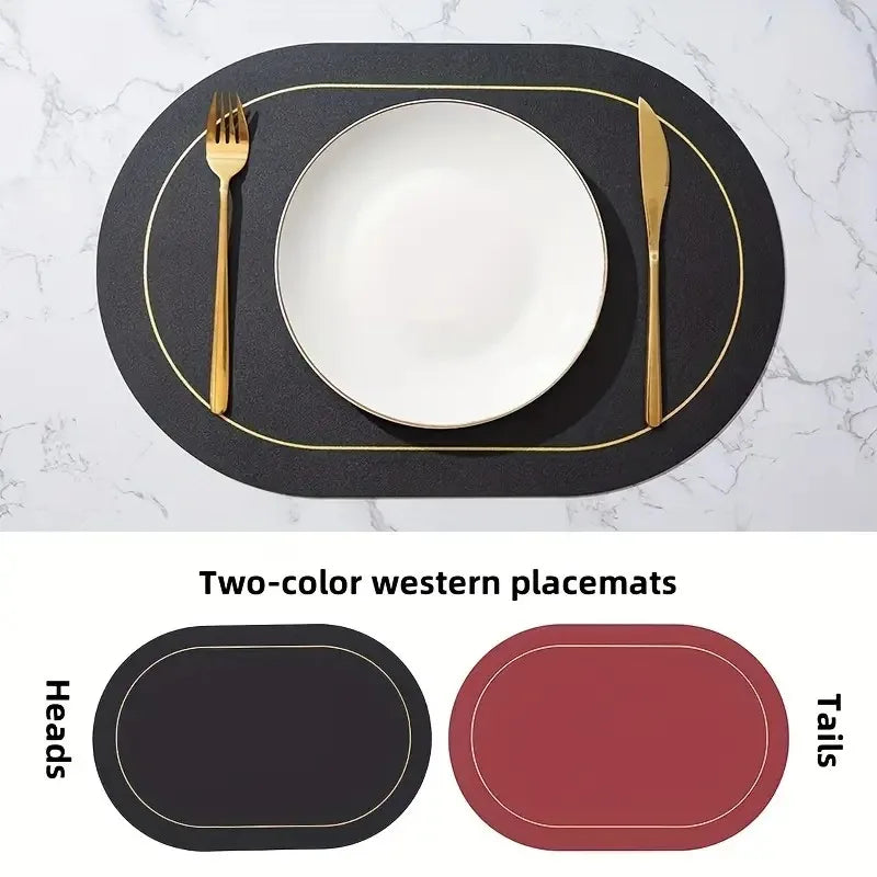 Washable Leather Placemats – Heat-Resistant, Waterproof, Non-Slip