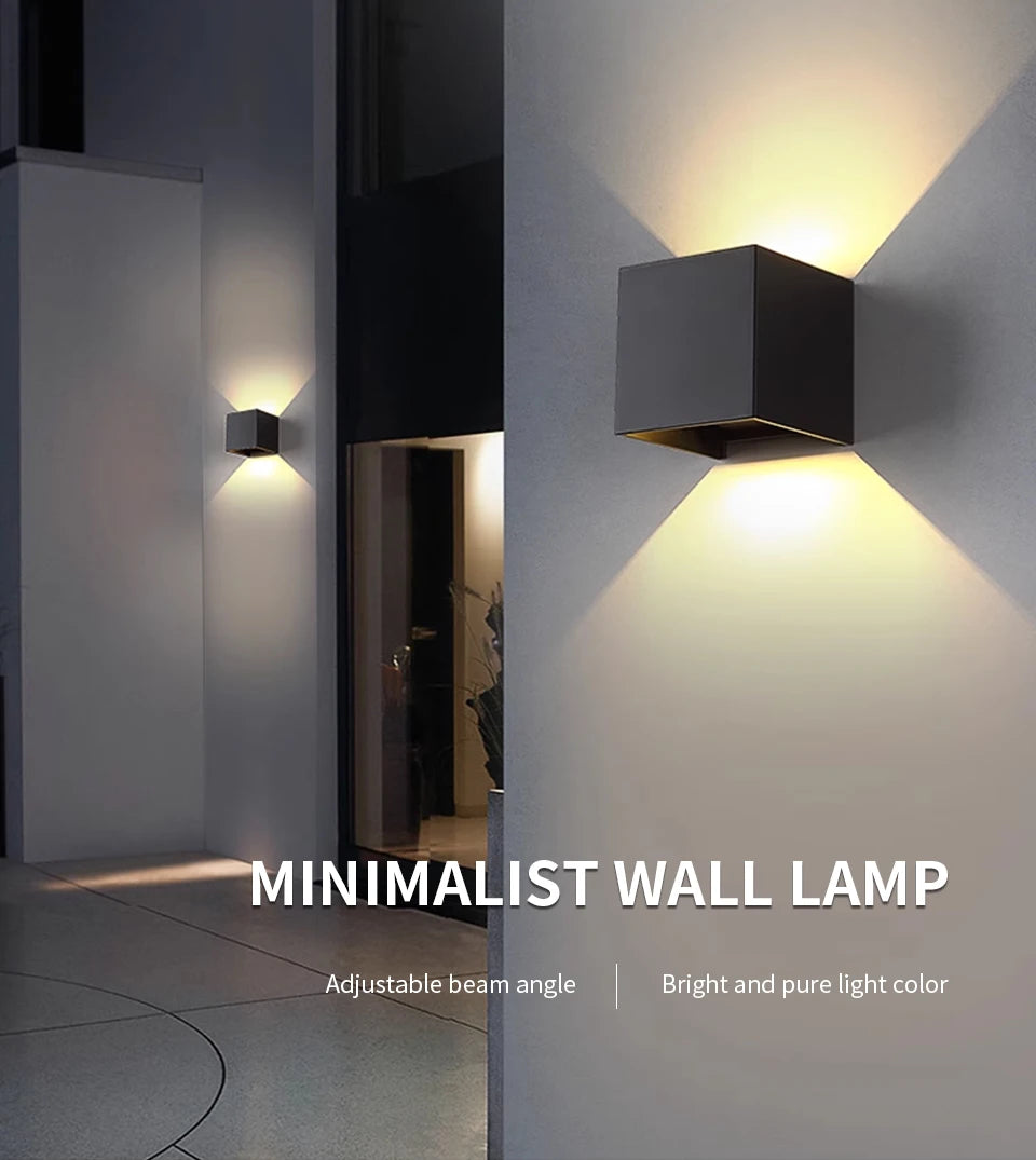 LED Modern Wall Lamp – 6W Adjustable Cube Light for Indoor & Outdoor