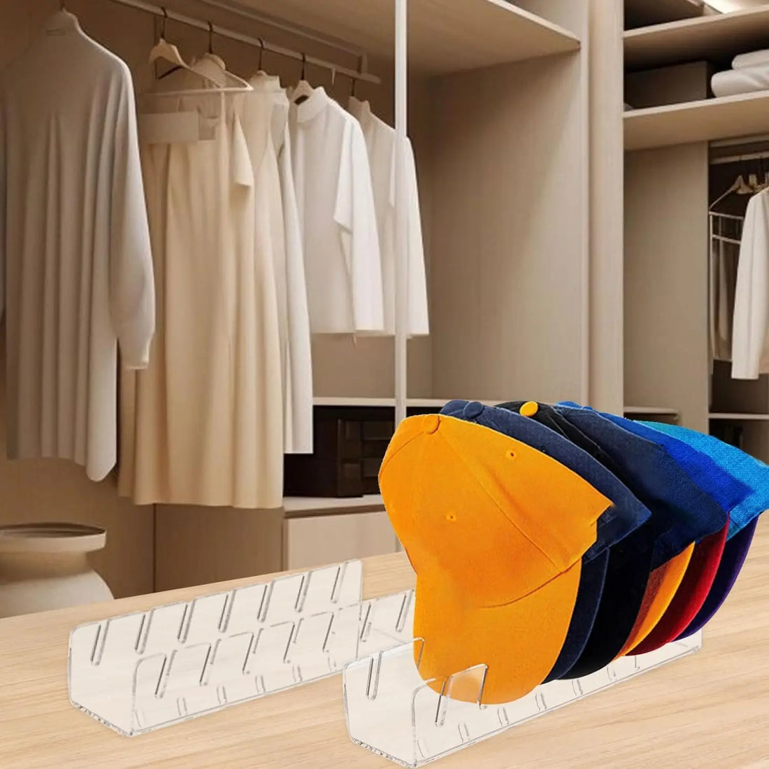 Acrylic Baseball Cap Rack – Stackable Hat Display & Organizer