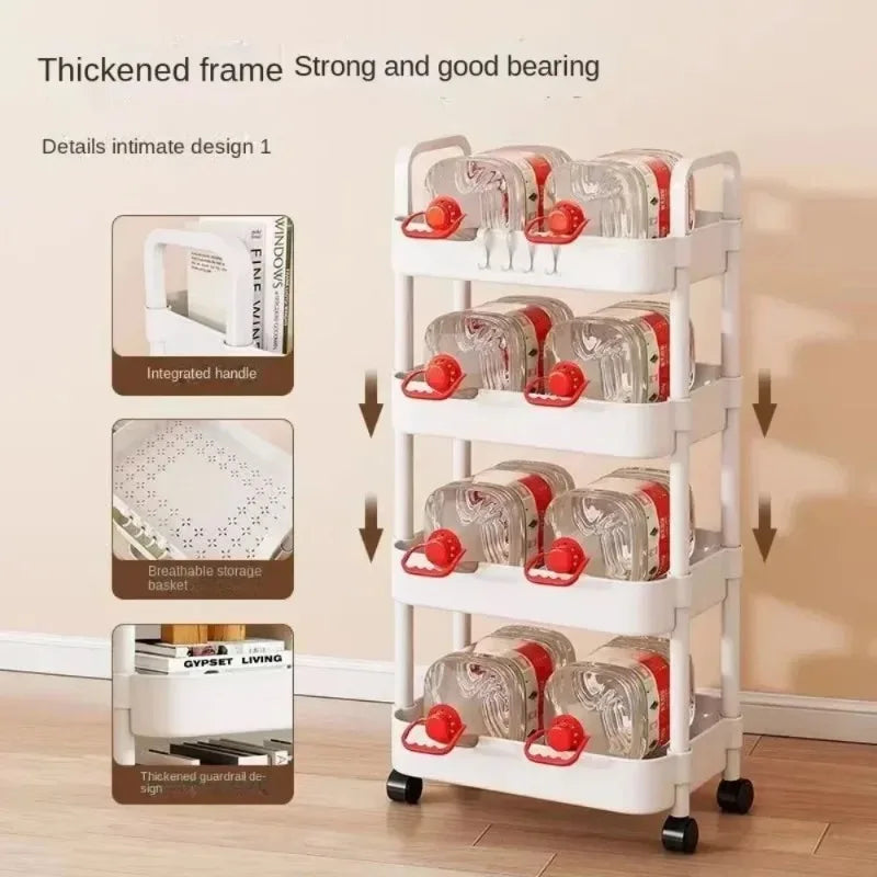 Multi-Layer Storage Cart – Movable Floor Rack with Wheels