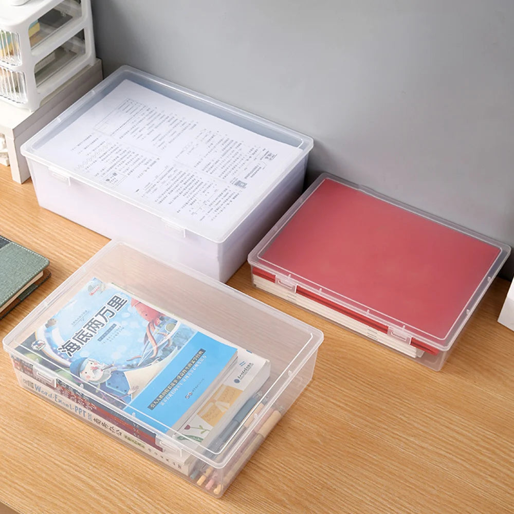 Clear Plastic Document Organizer Storage Box