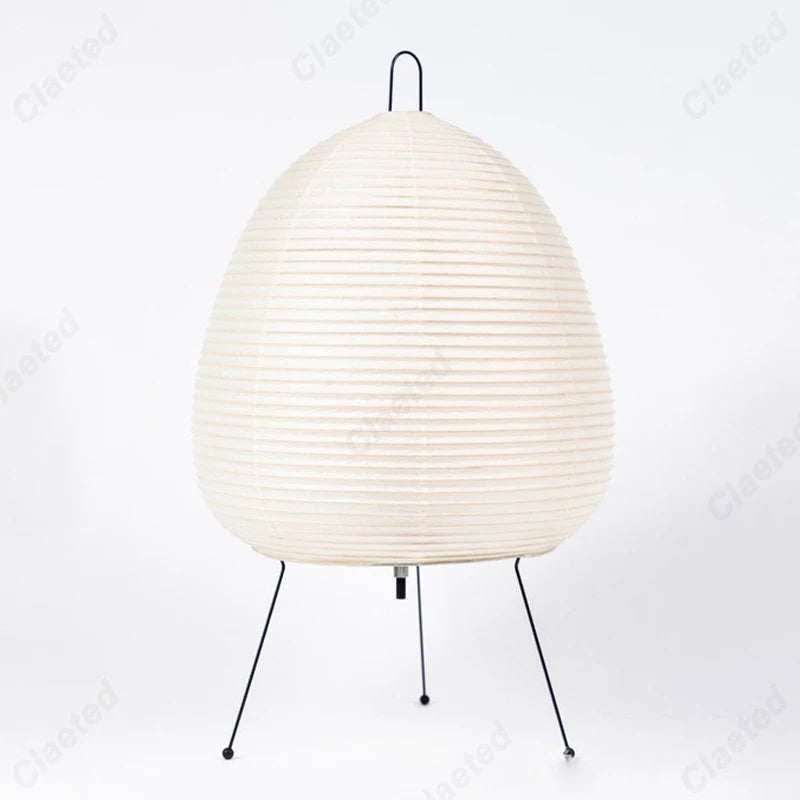 Japanese-Style Tripod Paper Table Lamp – LED Desk Lantern
