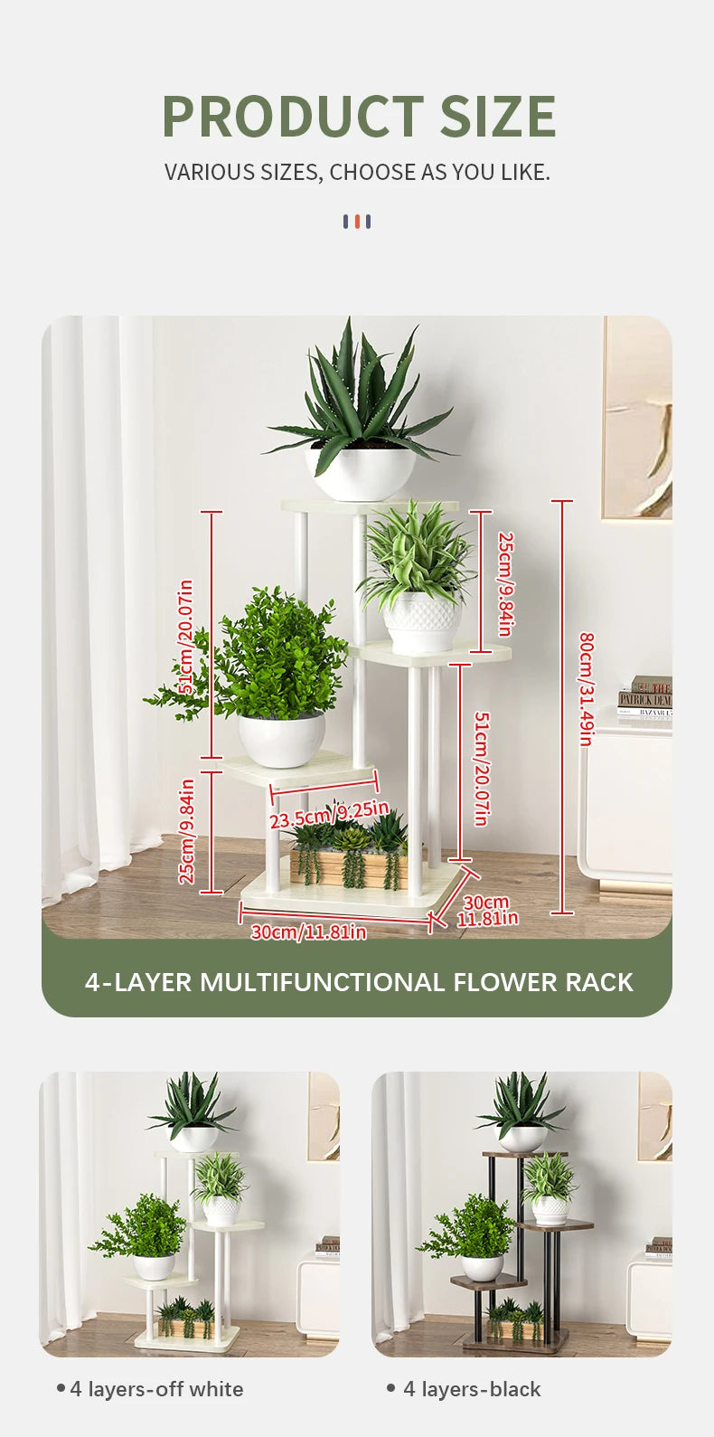 Wooden Plant Stand – 5/6/8 Layer Flower Pot Display Shelf