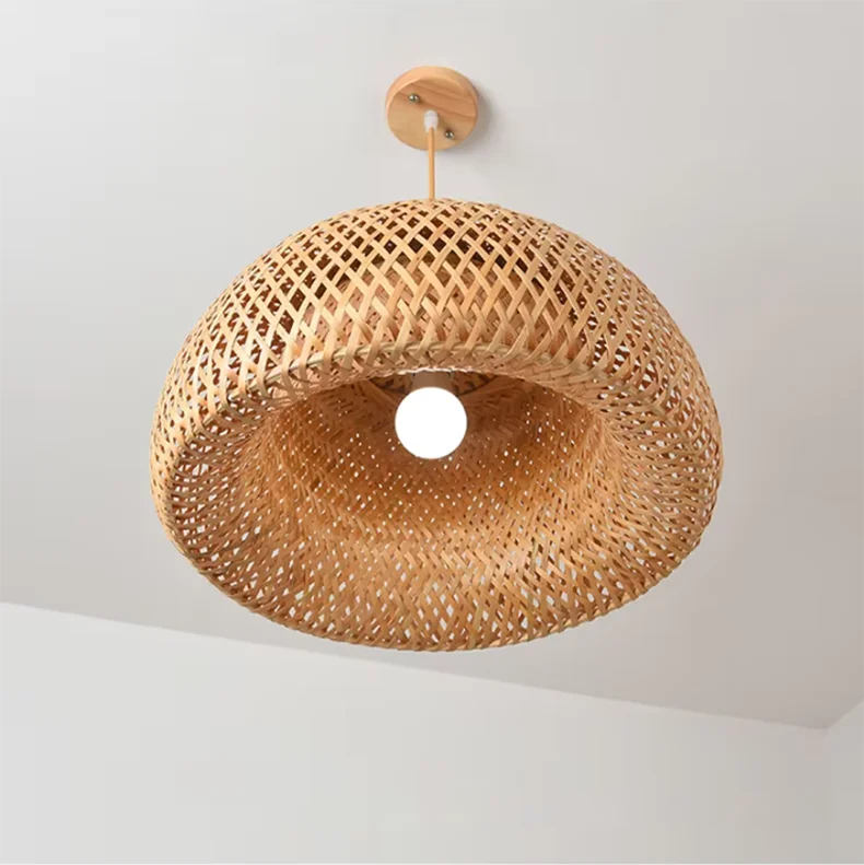Hand-Knitted Bamboo Pendant Lamp
