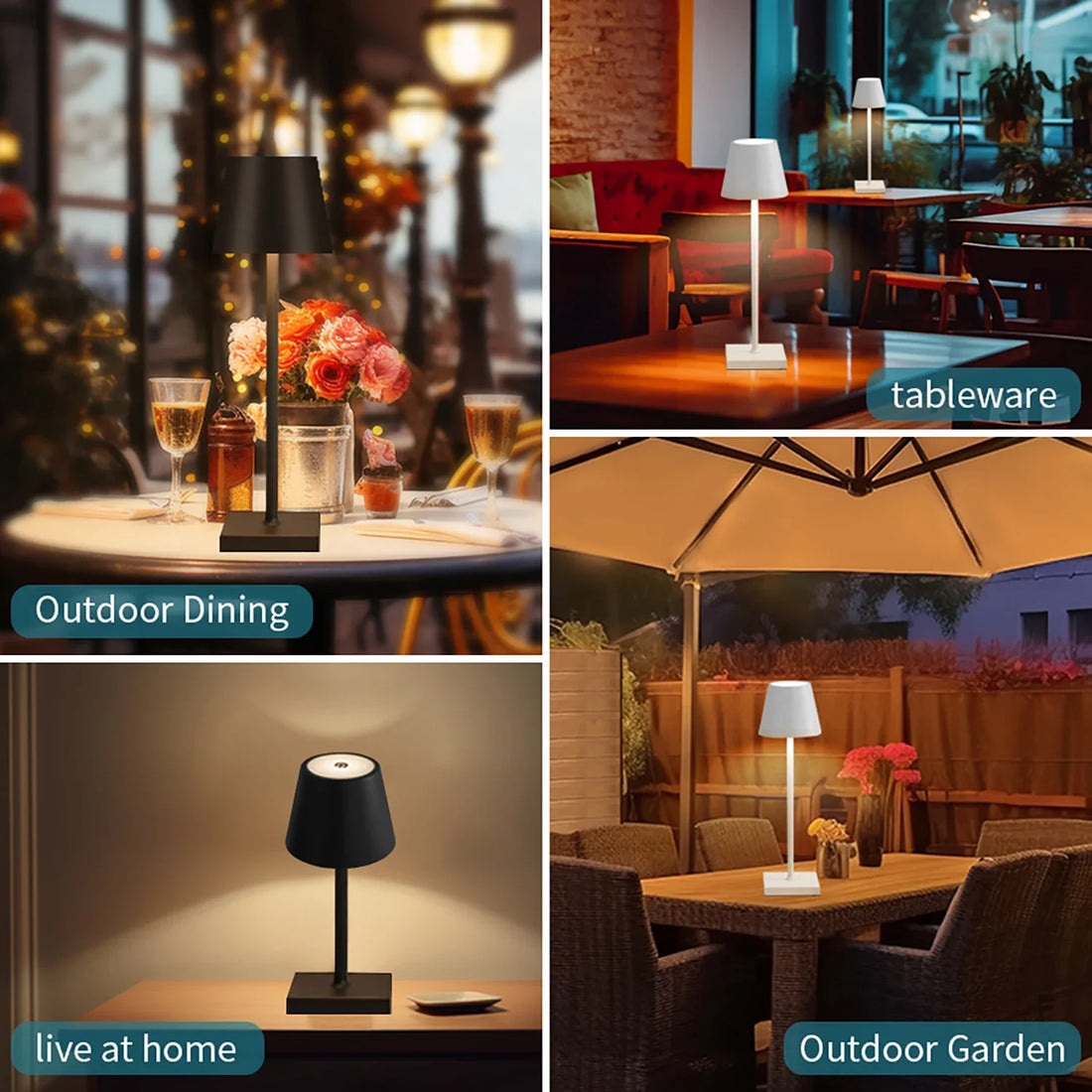 Cordless LED Touch Table Lamp – USB Rechargeable & Dimmable