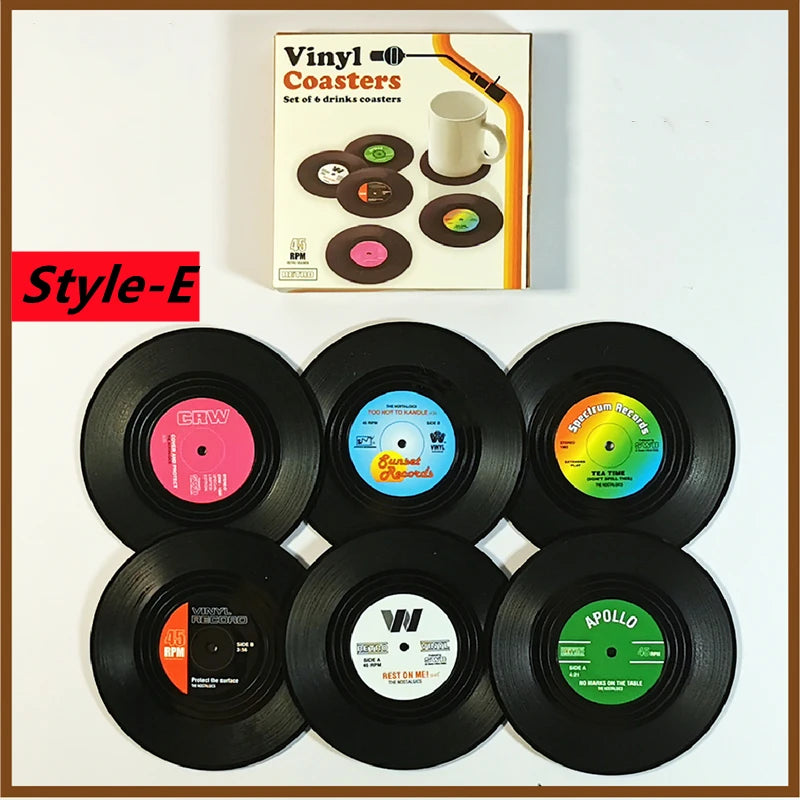 Retro Vinyl Record Coasters