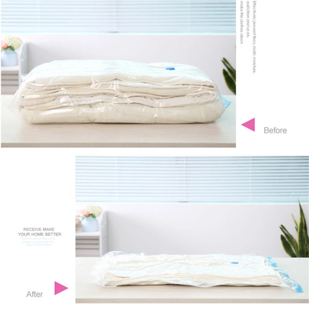 Vacuum Storage Bags with Valve – Large Space-Saving Clothes Organizer