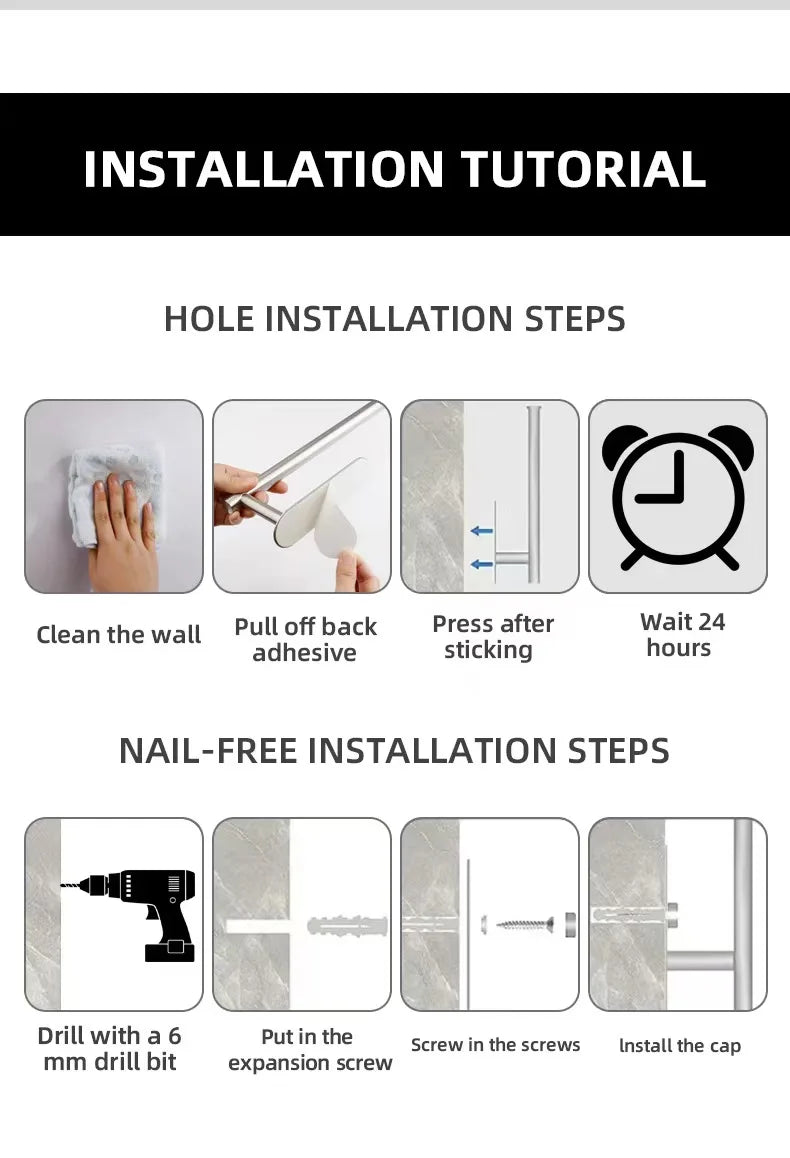Adhesive Paper Towel Holder – Kitchen & Bathroom Tissue Dispenser