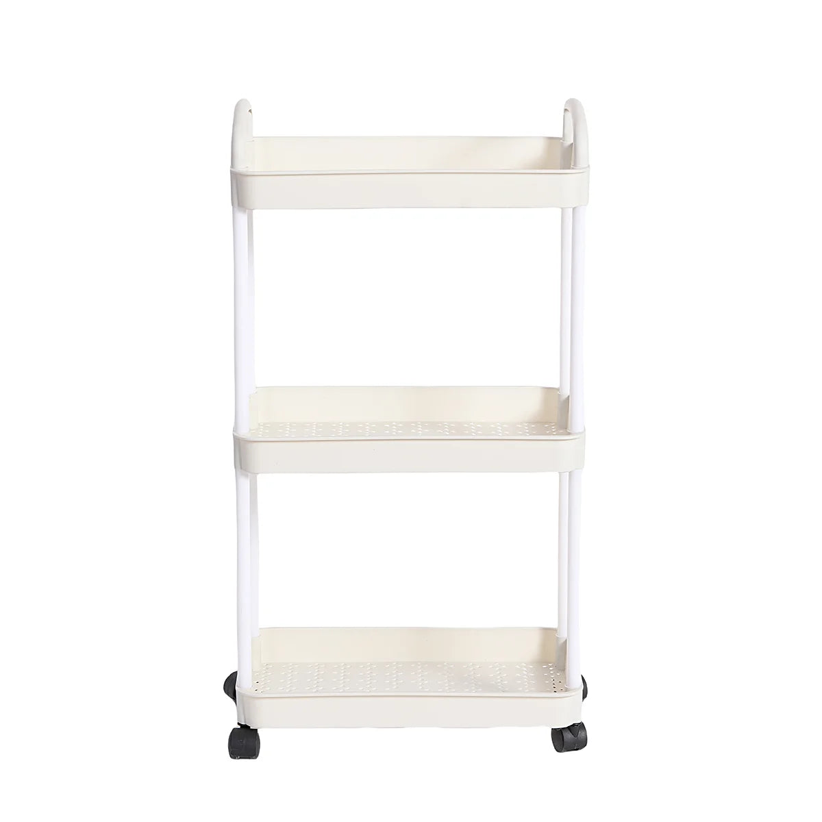 Plastic Rolling Utility Cart – Movable Storage Trolley with Wheels