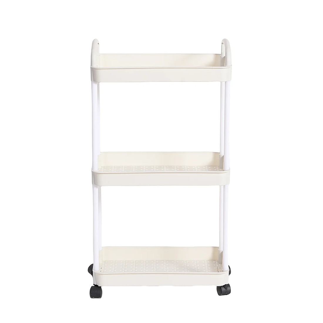Plastic Rolling Utility Cart – Movable Storage Trolley with Wheels