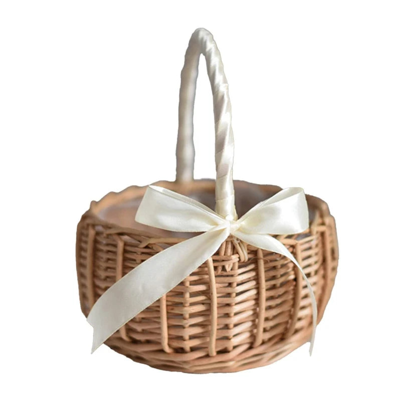 Handmade Woven Rattan Flower Basket