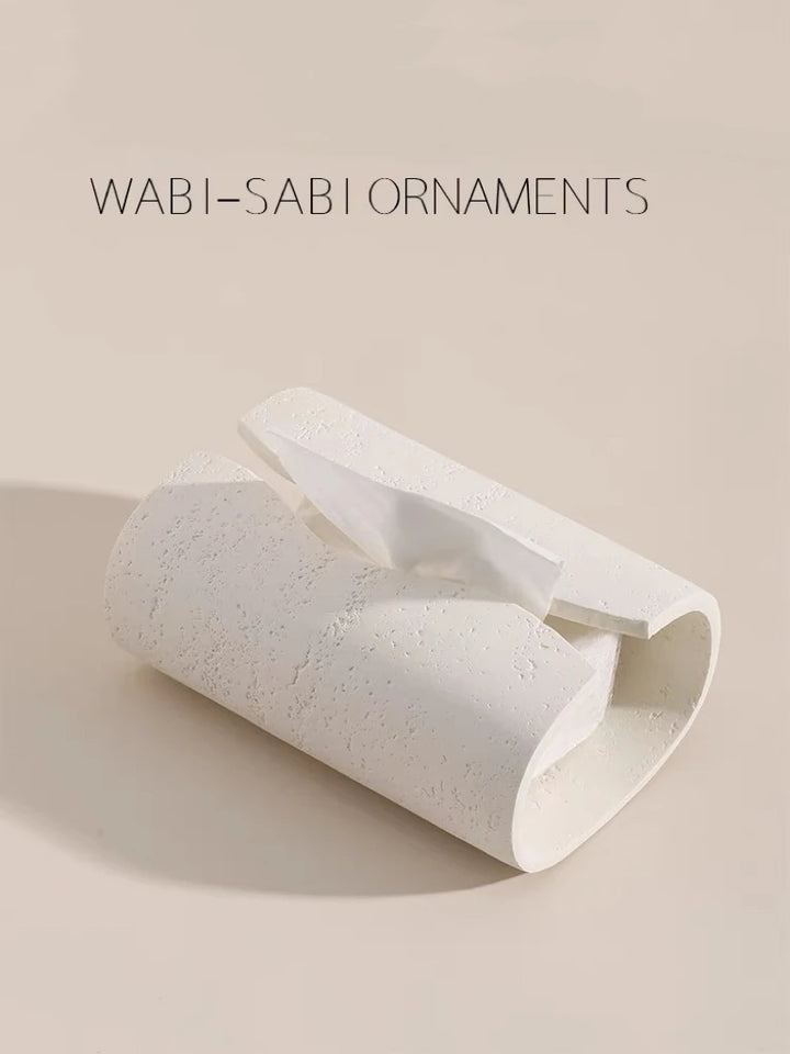 Modern White Travertine Tissue Box Holder
