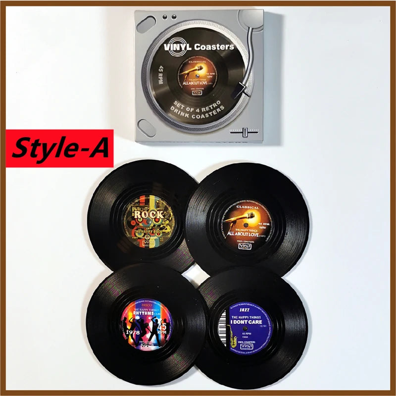 Retro Vinyl Record Coasters