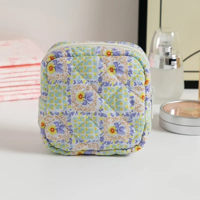 Heart Print Sanitary Napkin Pouch