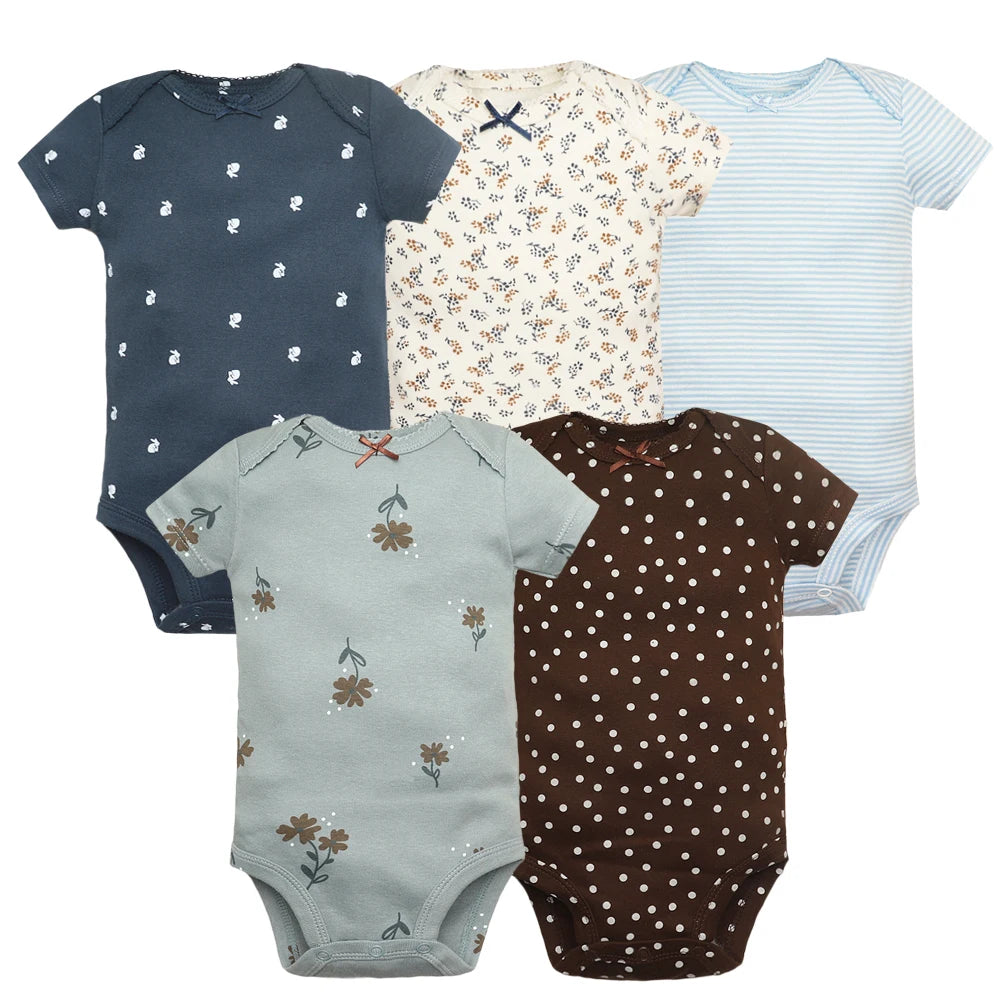 5PCS Baby Cotton Bodysuits
