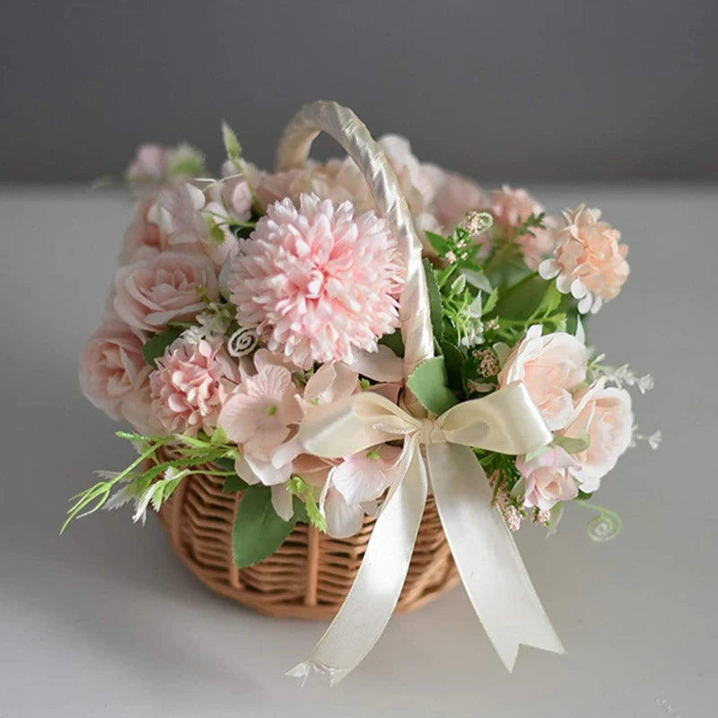 Handmade Woven Rattan Flower Basket